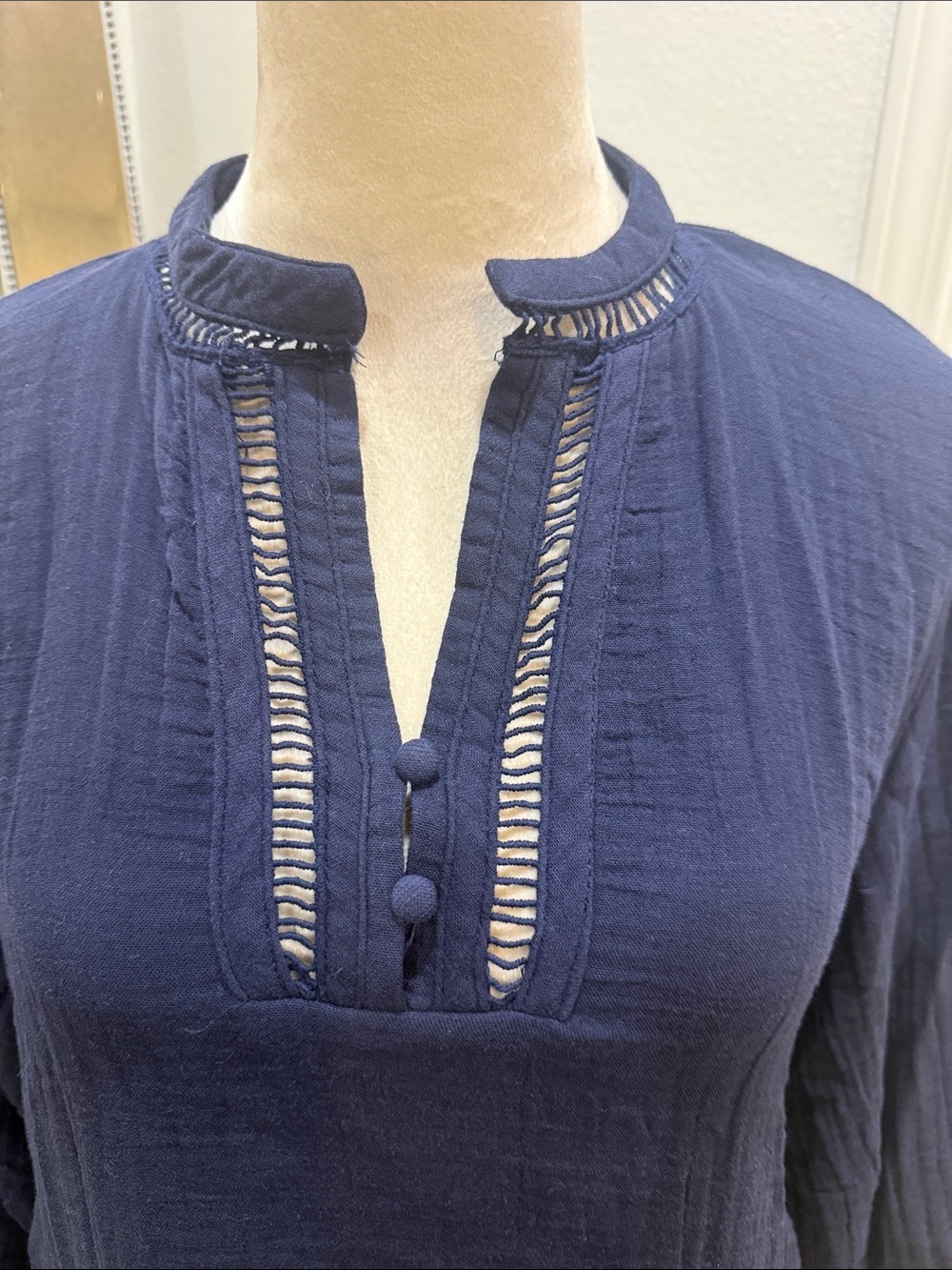 Zara Dark Navy Textured Tunic - Picture 3 of 6
